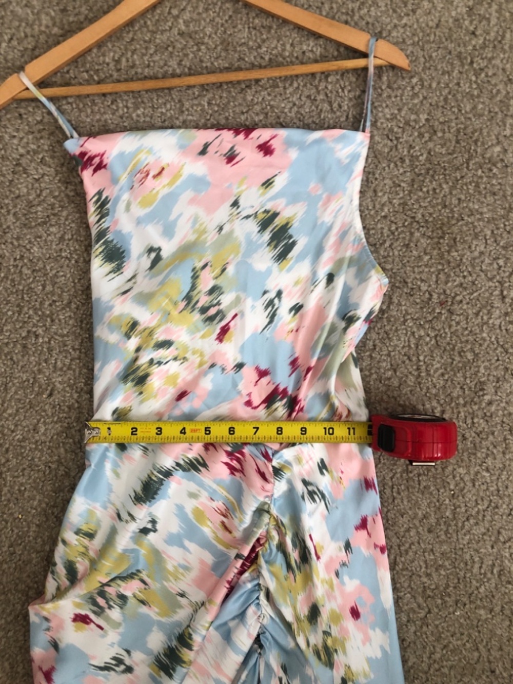 Cider Illusion Floral Ruched Cowl Neck Midi Dress Size Small - Picture 6 of 10